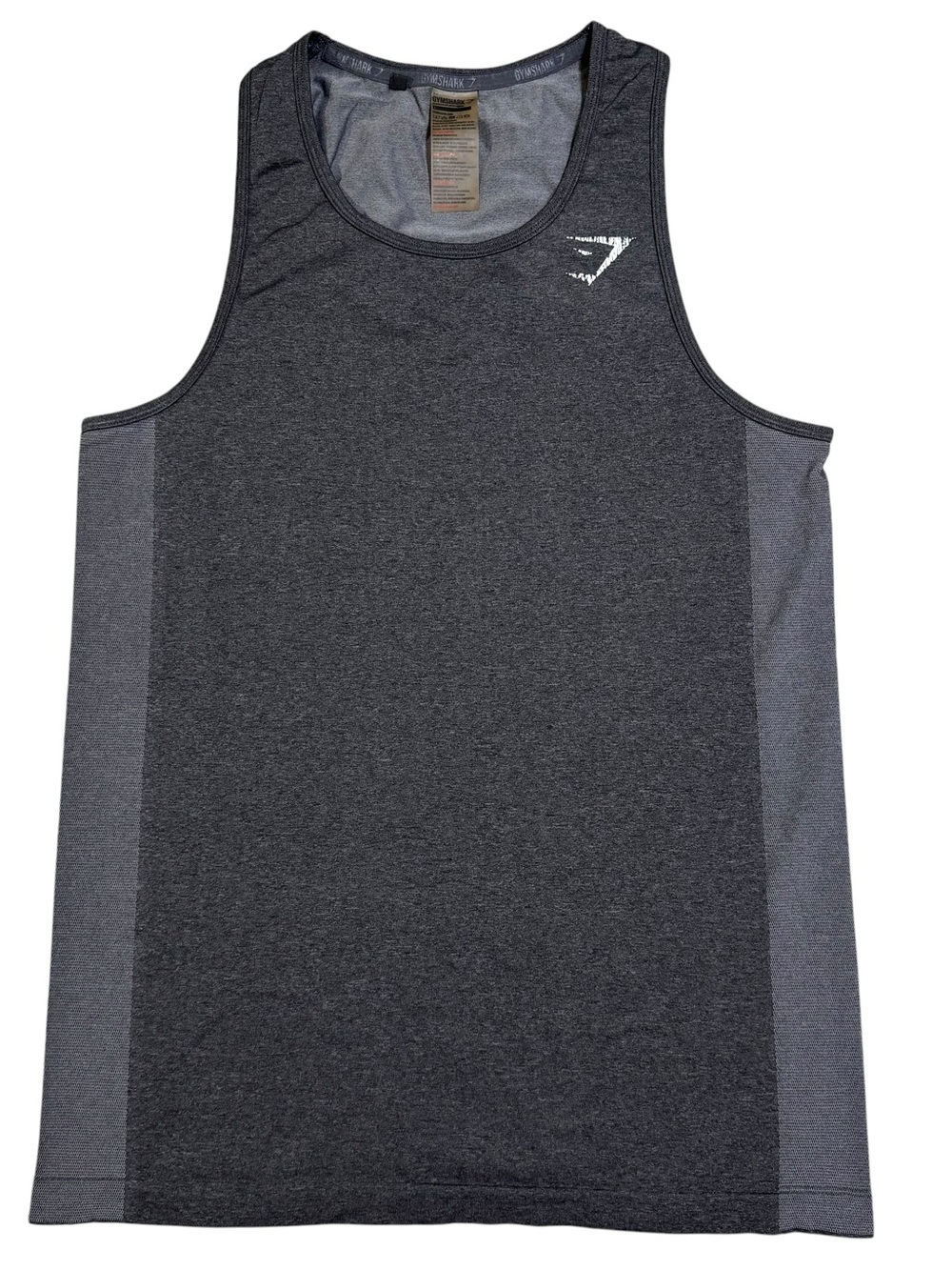 Gymshark Mens Large Vital Seamless Tank Charcoal Black/Grey Performance Training